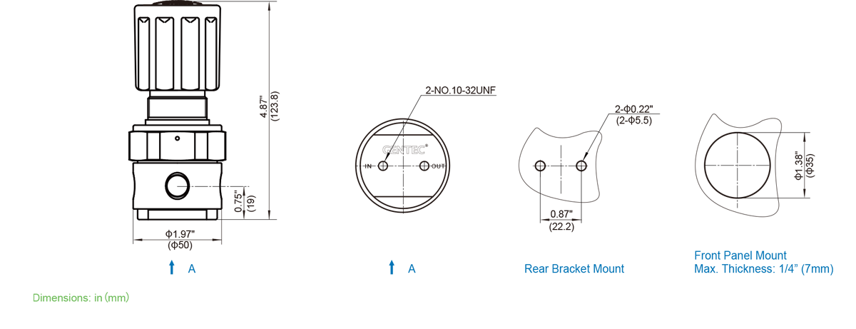 GENTEC R53 Series Tied Diaphragm Regulator